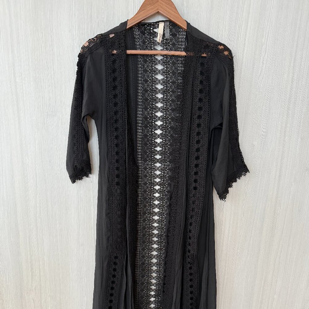 Elan Black Crochet Beach Cover-Up – Size S (sale ends 09/17)